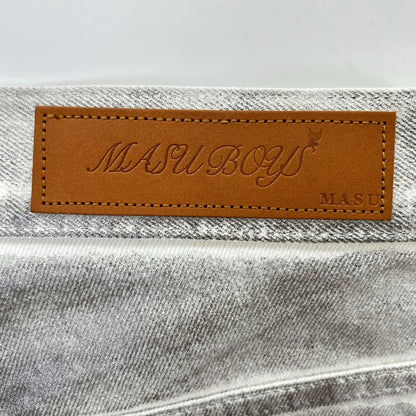 MASU Silver EMBLEM Bell-Bottom Denim Jeans Size 48