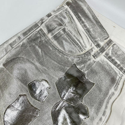 MASU Silver EMBLEM Bell-Bottom Denim Jeans Size 48