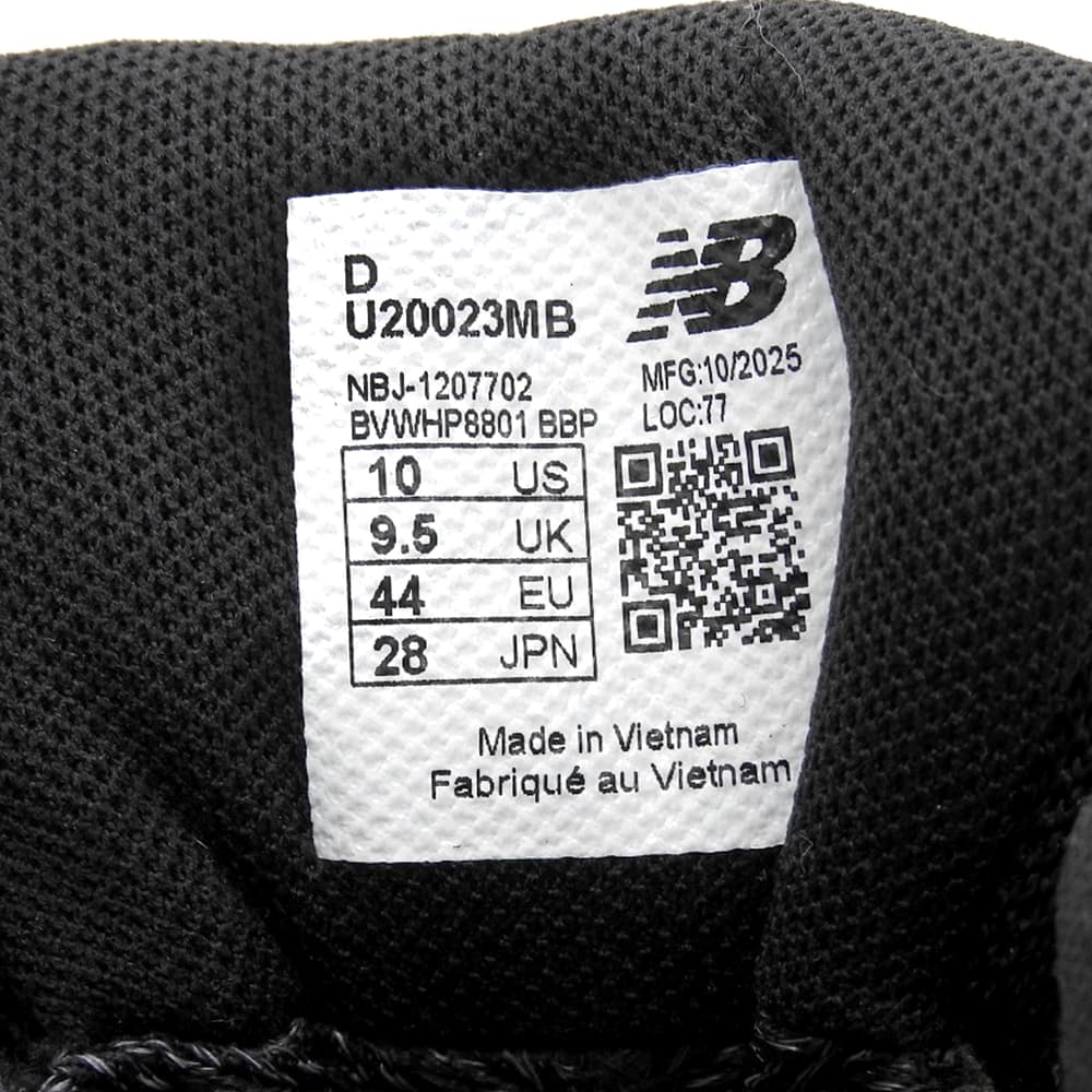 NEW BALANCE Black Suede U20023MB Sneakers Size 10(US)