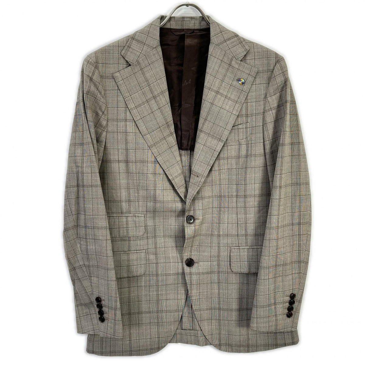 Belvest A71100 Super 130's Wool Check Vest Brown Size 48/48