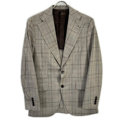 Belvest A71100 Super 130's Wool Check Vest Brown Size 48/48