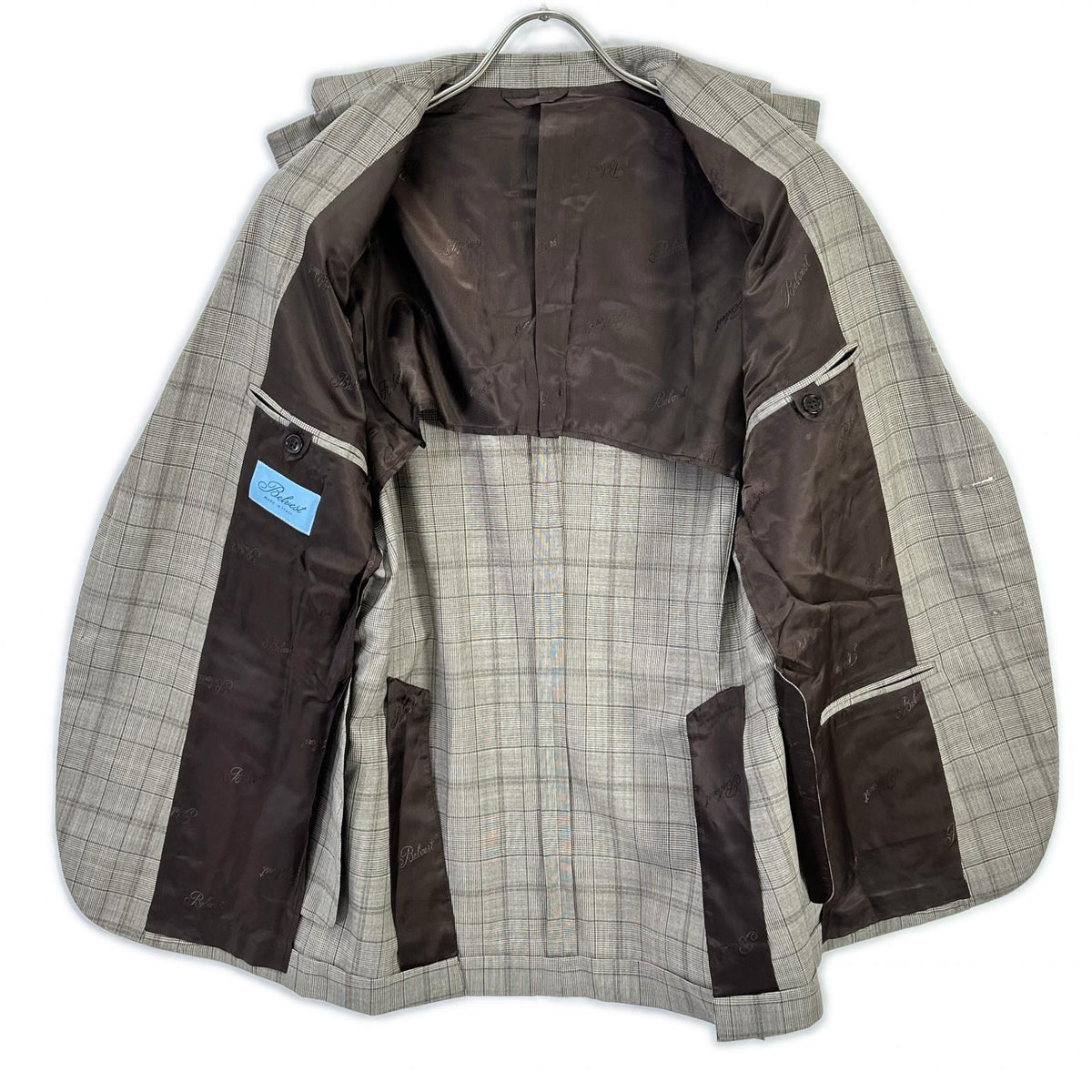 Belvest A71100 Super 130's Wool Check Vest Brown Size 48/48