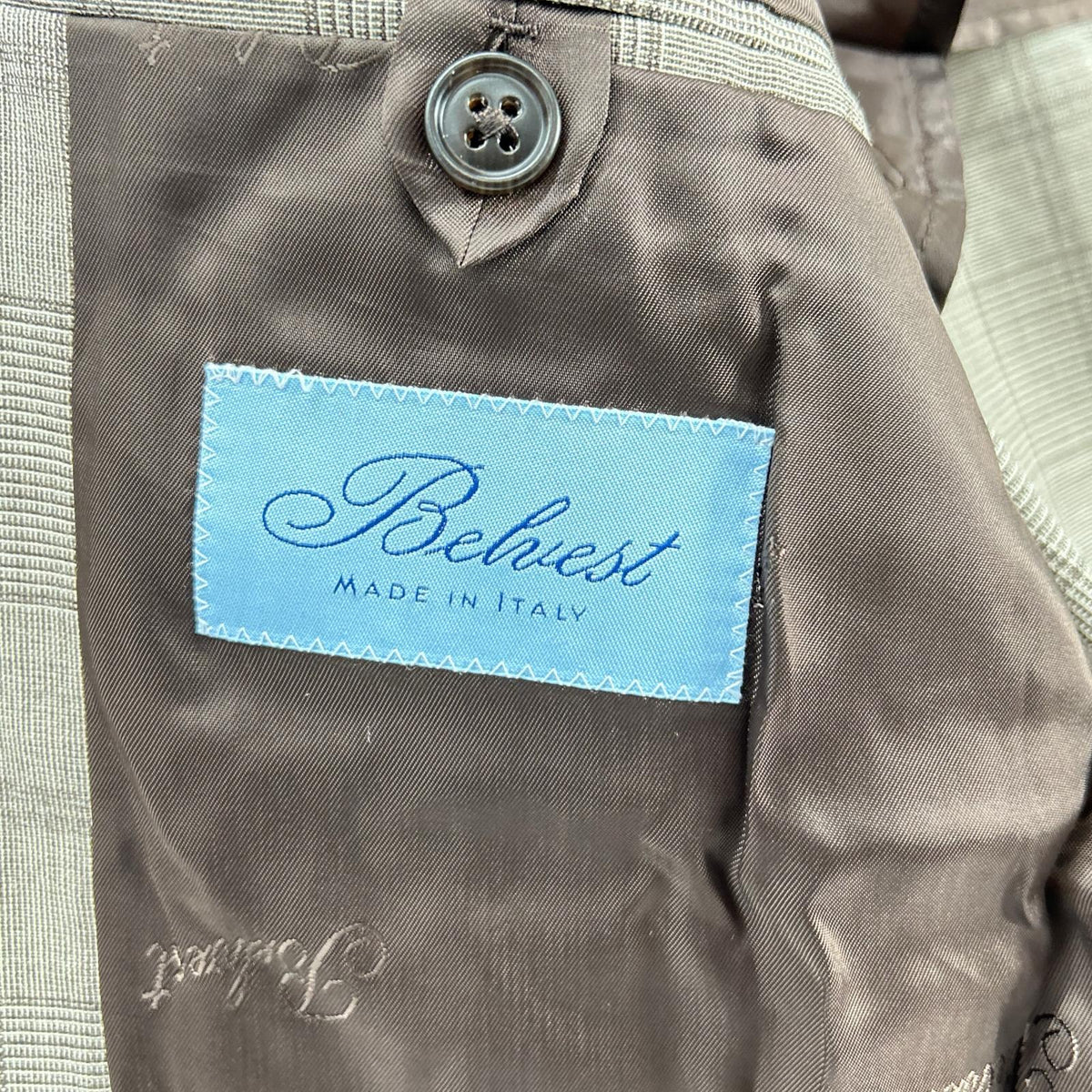 Belvest A71100 Super 130's Wool Check Vest Brown Size 48/48