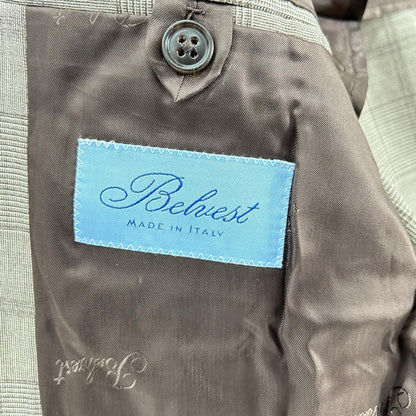 Belvest A71100 Super 130's Wool Check Vest Brown Size 48/48