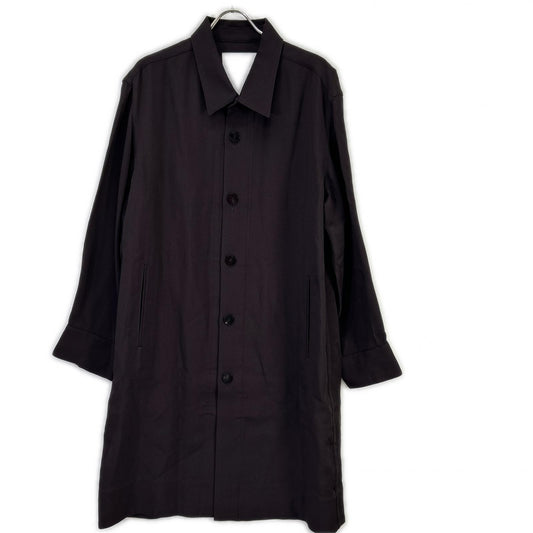 OVERCOAT Dark Brown Drop Shoulder Rayon Coat Size 1