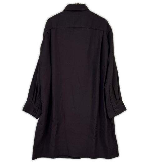 OVERCOAT Dark Brown Drop Shoulder Rayon Coat Size 1