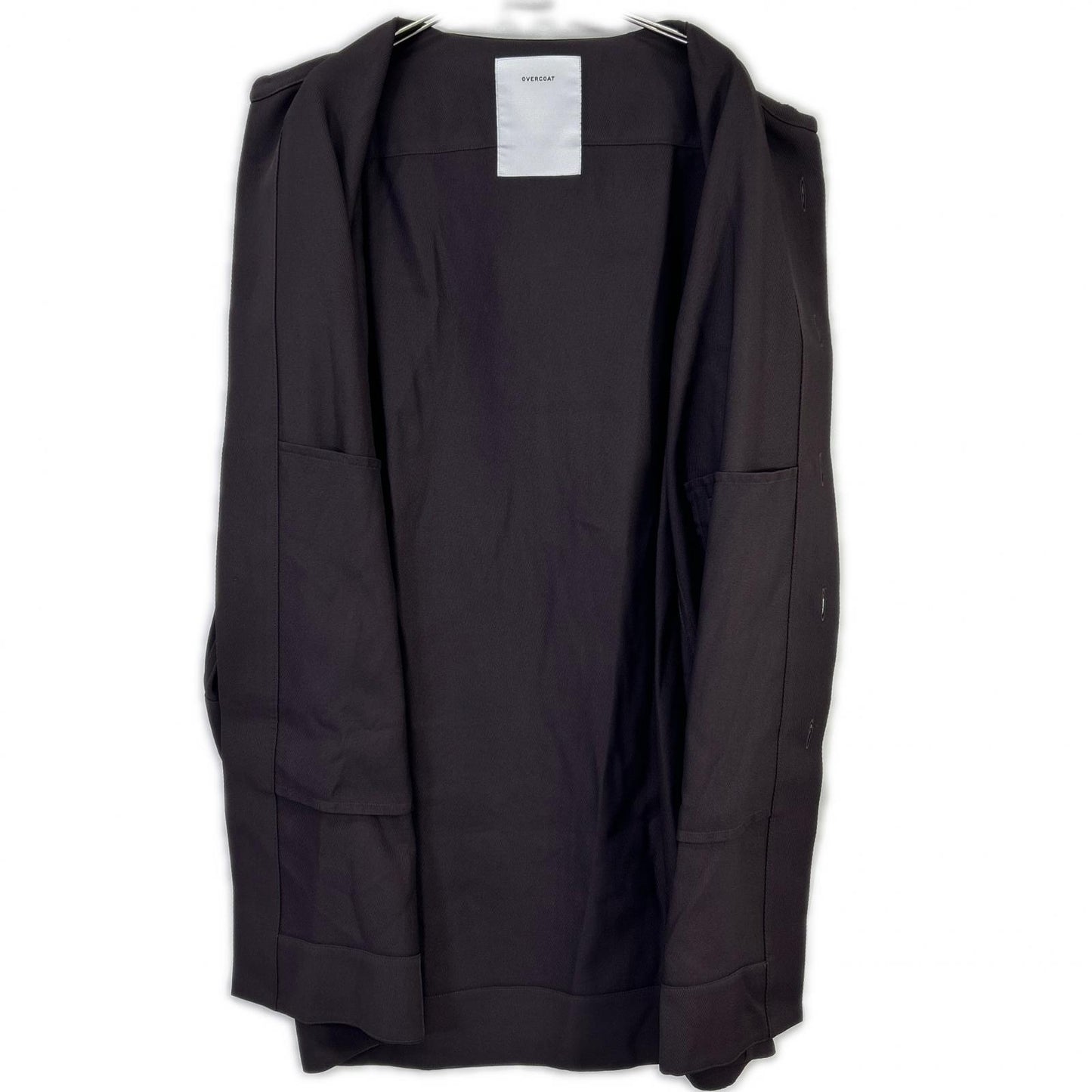 OVERCOAT Dark Brown Drop Shoulder Rayon Coat Size 1