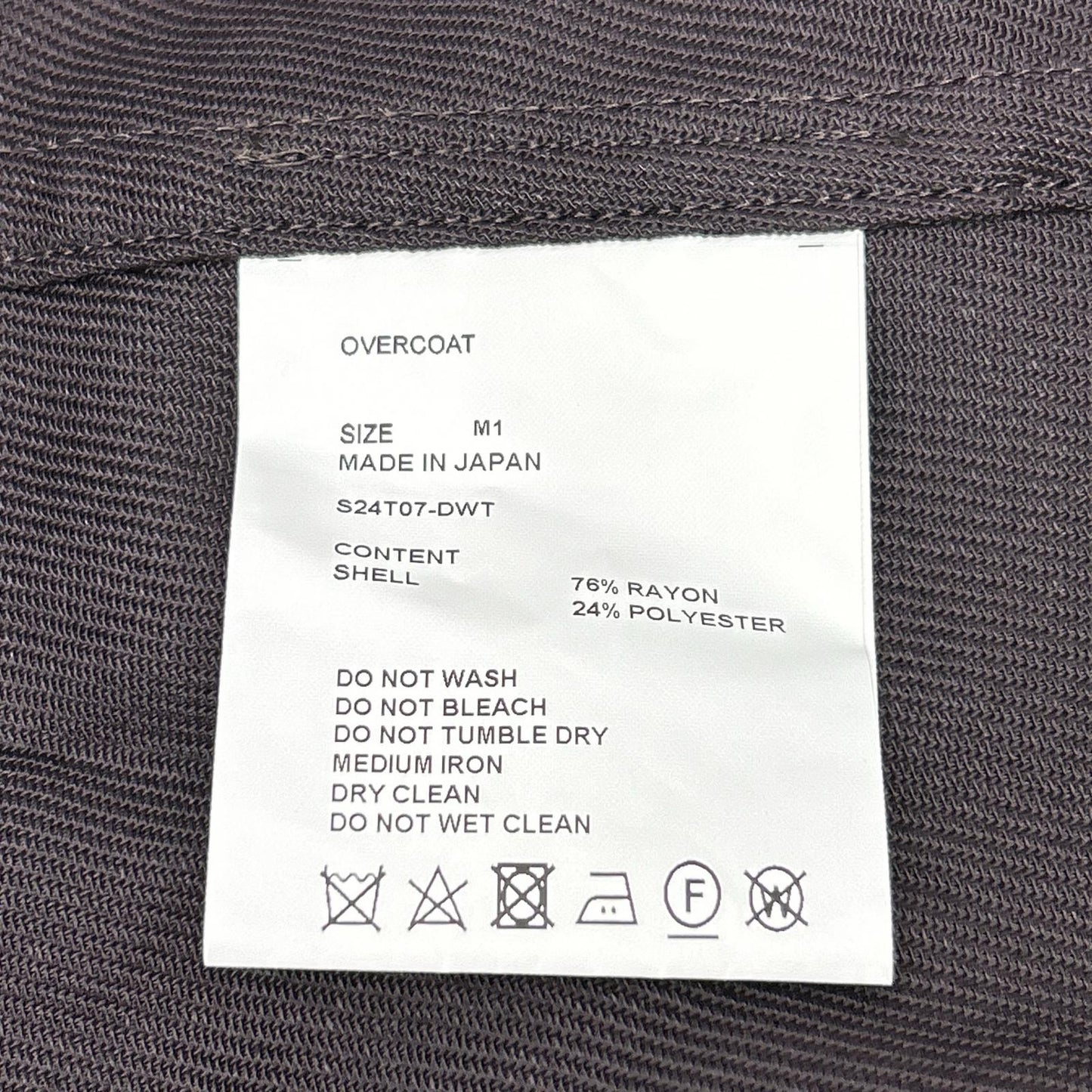 OVERCOAT Dark Brown Drop Shoulder Rayon Coat Size 1