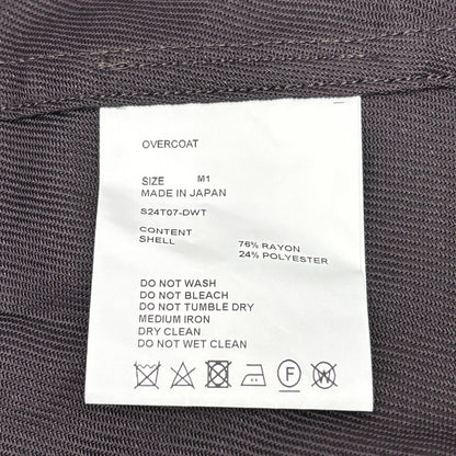 OVERCOAT Dark Brown Drop Shoulder Rayon Coat Size 1