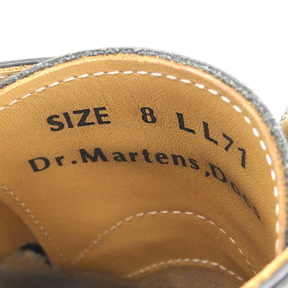 Dr.Martens Black Leather TOE GUARD CDG 1461 Shoes Sneakers Size 8