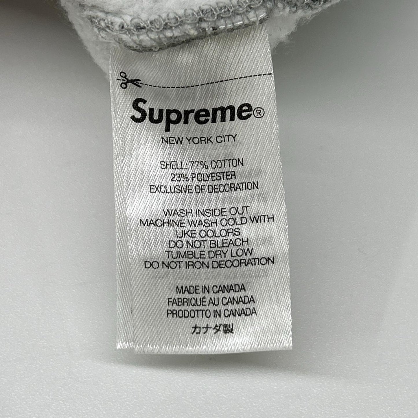 Supreme 22AW S Logo Hooded Sweat Gray Cotton Size L