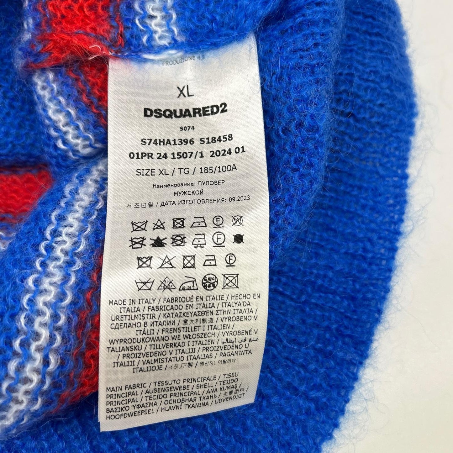 Dsquared2 DSQUARED Mohair Blend Striped Knit Size XL