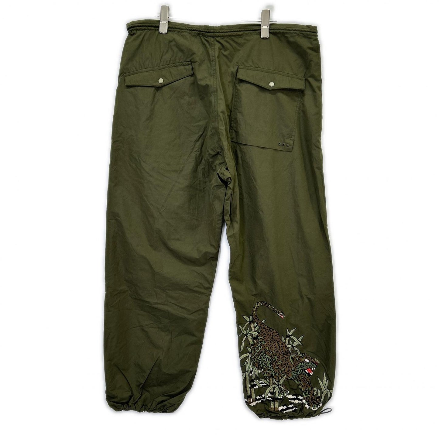 maharishi Cotton/Nylon Tiger Embroidered Pants Khaki Size L