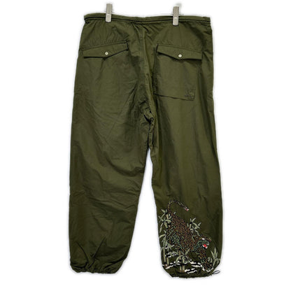 maharishi Cotton/Nylon Tiger Embroidered Pants Khaki Size L