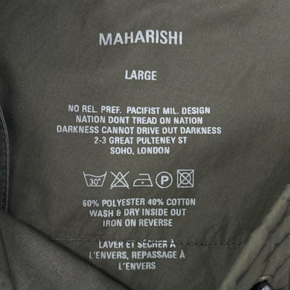 maharishi Cotton/Nylon Tiger Embroidered Pants Khaki Size L