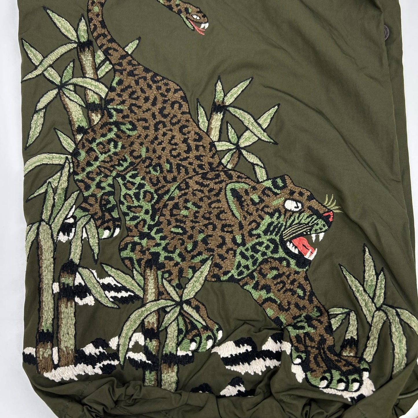 maharishi Cotton/Nylon Tiger Embroidered Pants Khaki Size L