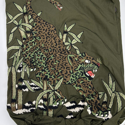 maharishi Cotton/Nylon Tiger Embroidered Pants Khaki Size L