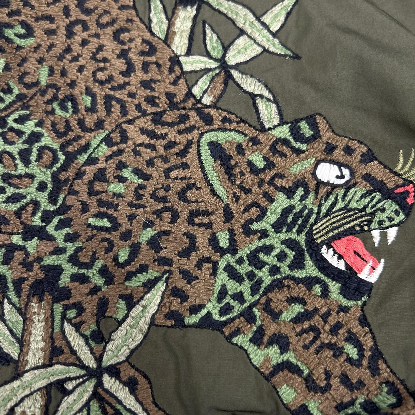 maharishi Cotton/Nylon Tiger Embroidered Pants Khaki Size L