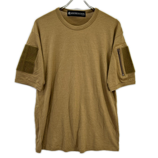 MOUT RECON TAILOR Wool Short Sleeve Arm Knit Brown Size 48