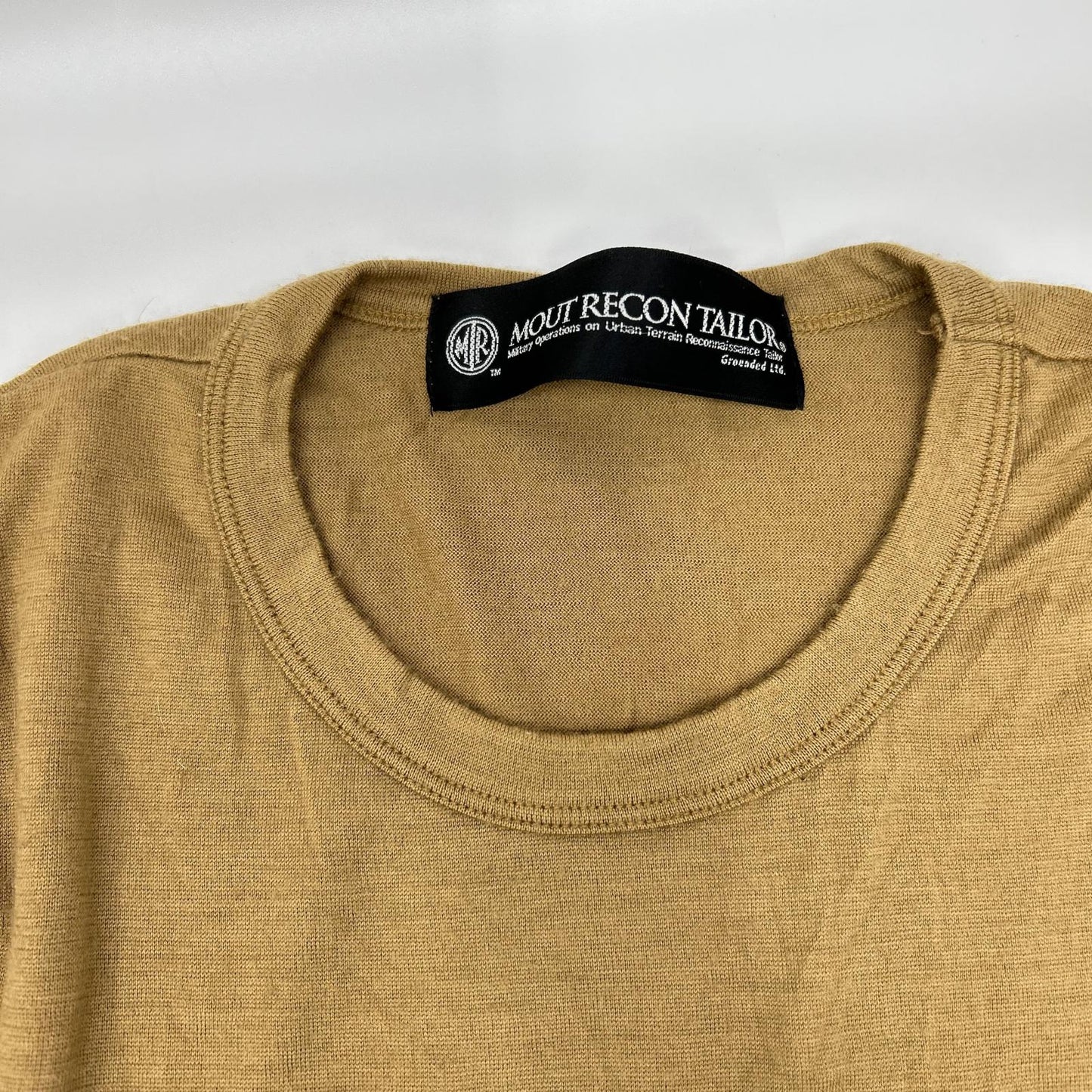 MOUT RECON TAILOR Wool Short Sleeve Arm Knit Brown Size 48