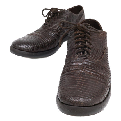 CHRISTIAN PEAU Lizard Cap Toe Sneakers Dark Brown Size EU 43