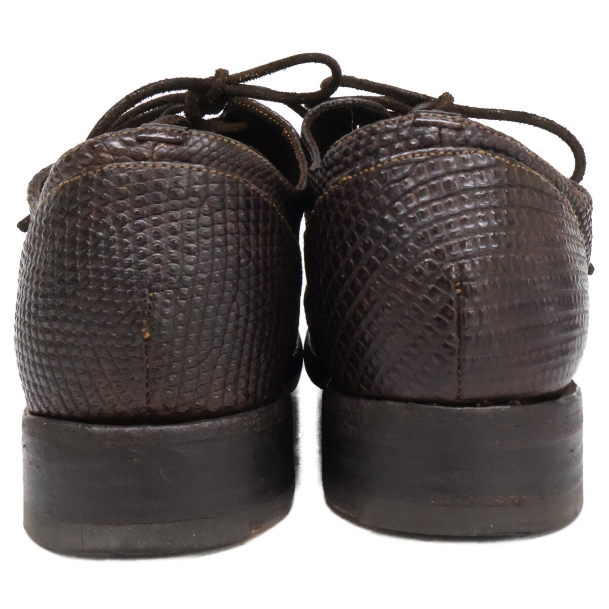 CHRISTIAN PEAU Lizard Cap Toe Sneakers Dark Brown Size EU 43