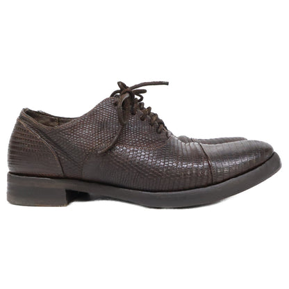 CHRISTIAN PEAU Lizard Cap Toe Sneakers Dark Brown Size EU 43