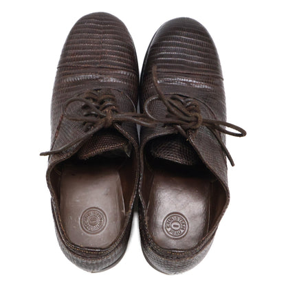 CHRISTIAN PEAU Lizard Cap Toe Sneakers Dark Brown Size EU 43
