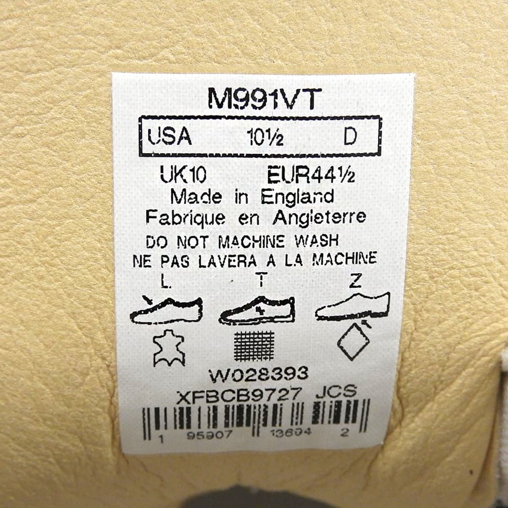 NEW BALANCE M991VT TAN Sneakers Beige Size 10 1/2(US)