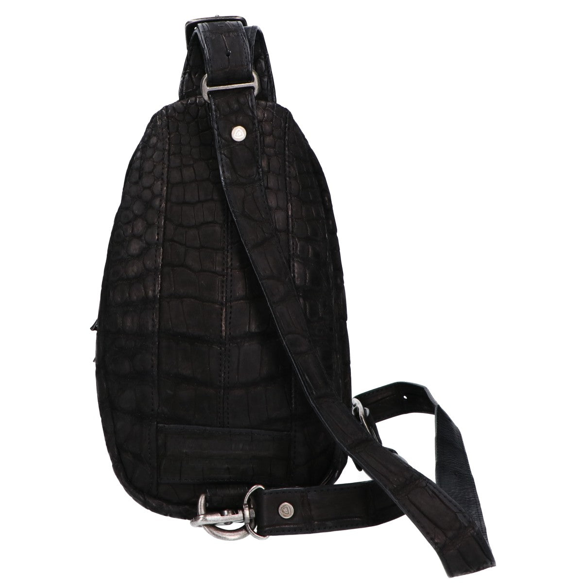VERMILLION Black Velvet Crocodile Body Bag