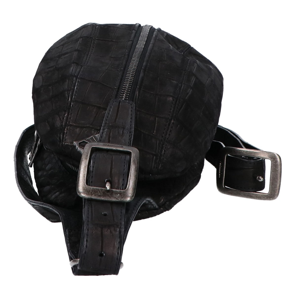 VERMILLION Black Velvet Crocodile Body Bag