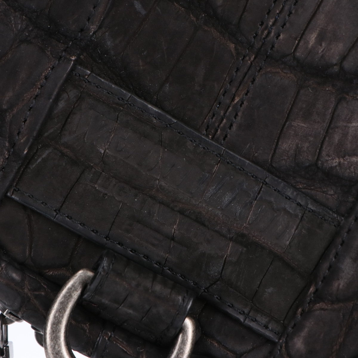 VERMILLION Black Velvet Crocodile Body Bag