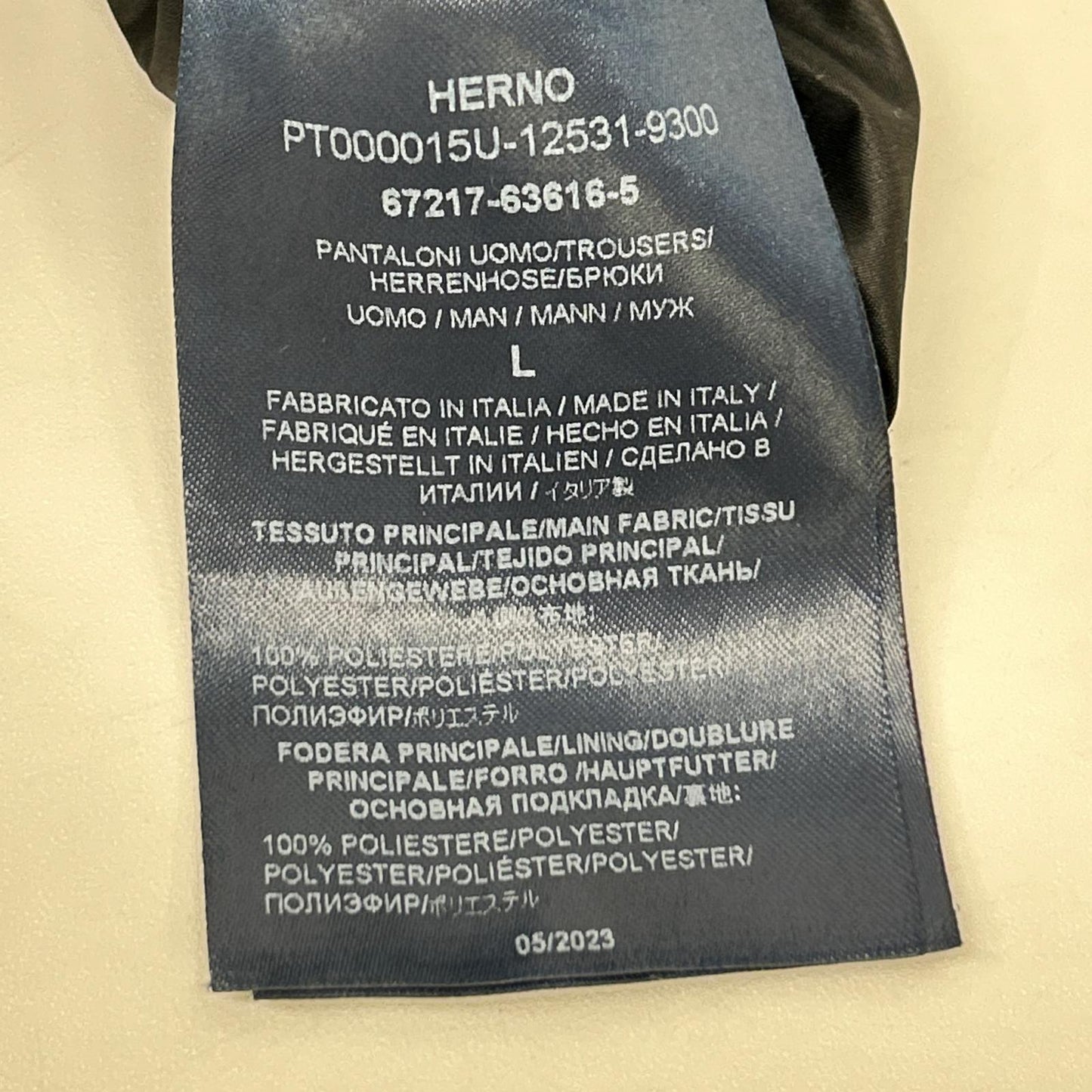 HERNO PT000015U Polyester Trousers Black Size L