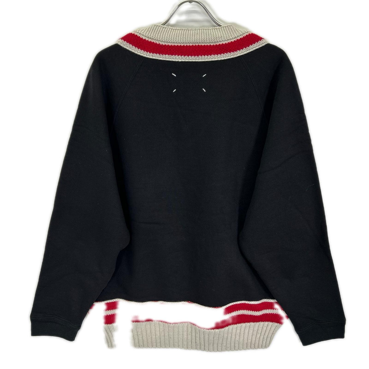 Maison Margiela 2020 V-Neck Knit Sweatshirt Navy Size 44