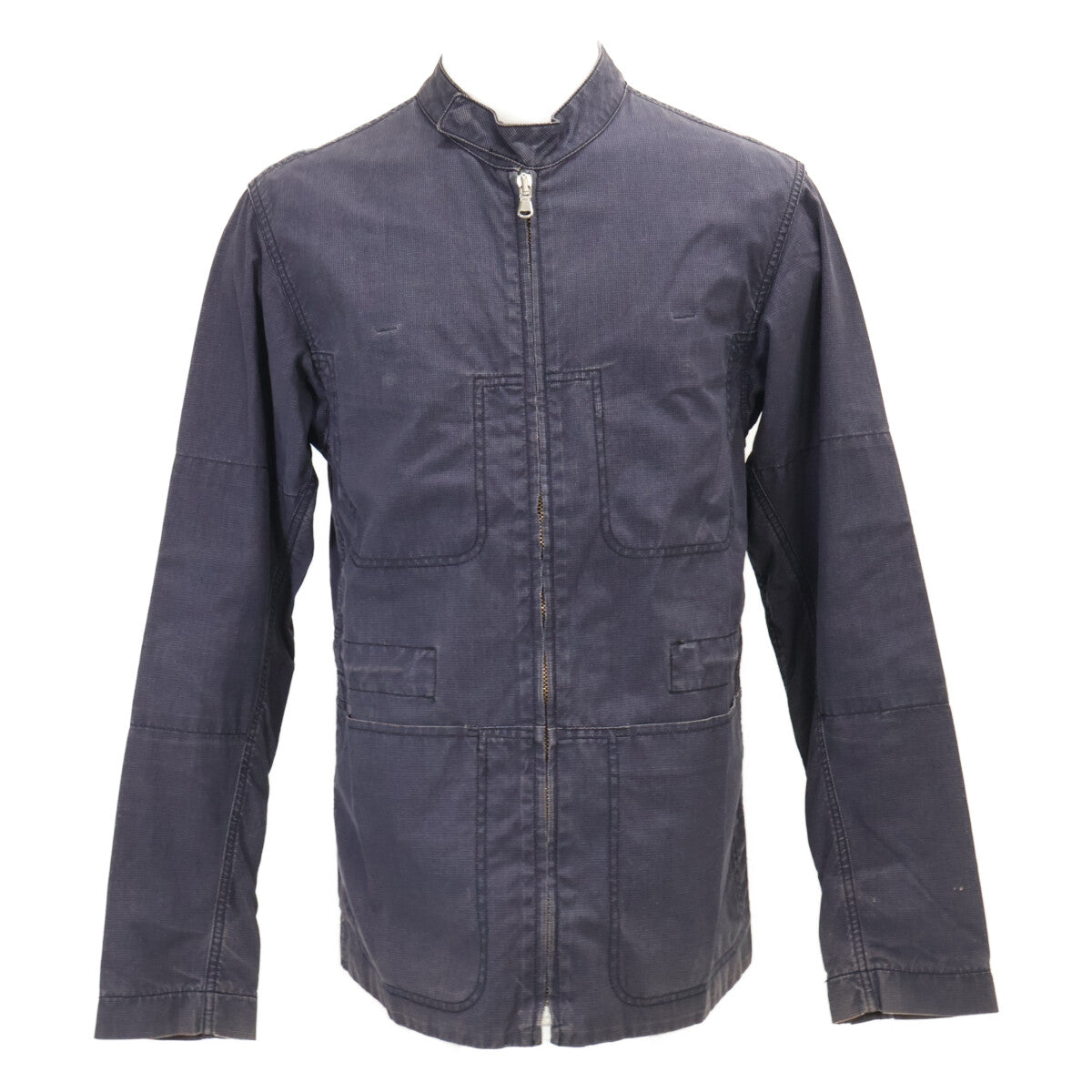 MARTIN MARGIELA 04' Cotton Check Rider Jacket Navy Size 46