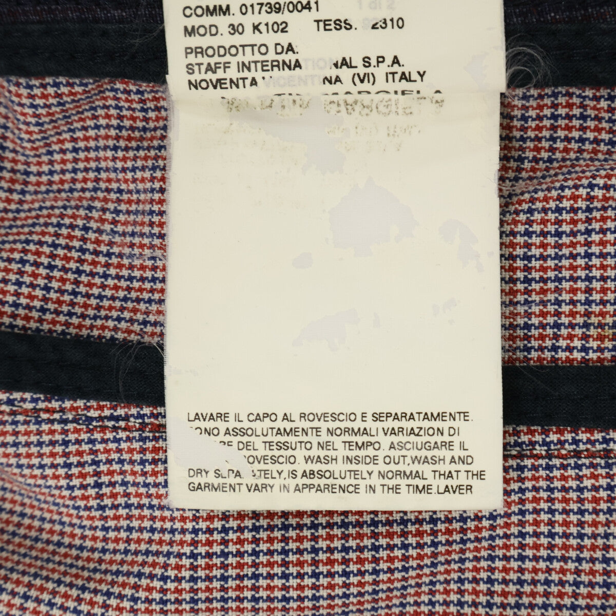 MARTIN MARGIELA 04' Cotton Check Rider Jacket Navy Size 46