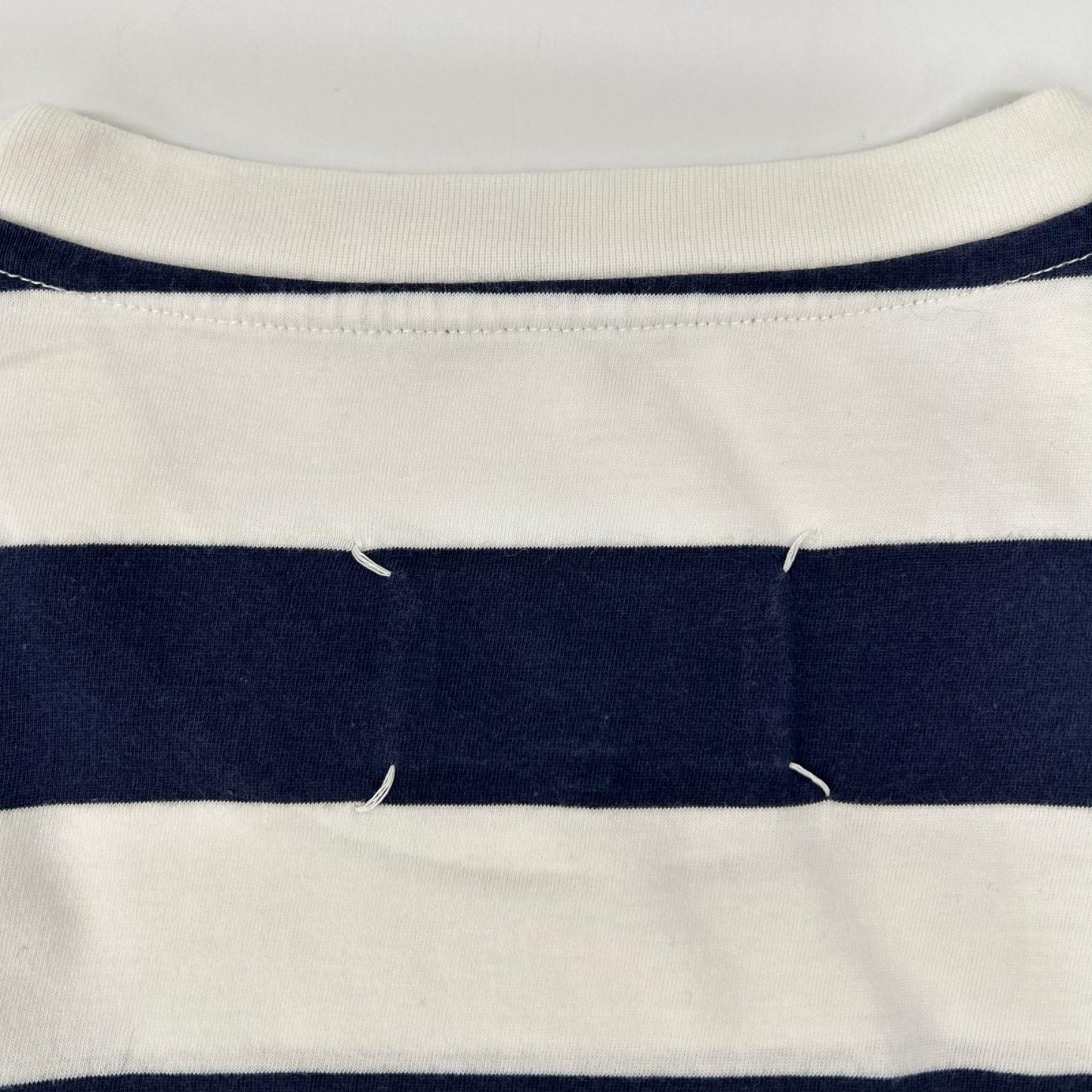 Maison Margiela 19SS S50GC0552 Striped White Navy T-Shirt Size L