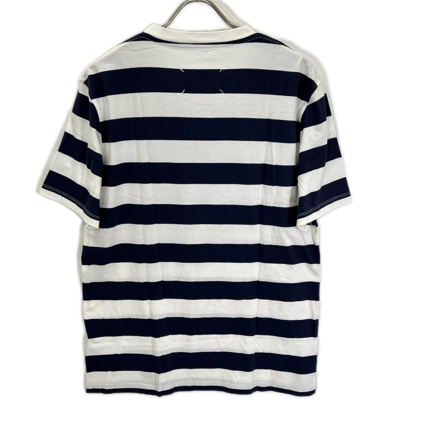 Maison Margiela 19SS S50GC0552 Striped White Navy T-Shirt Size L