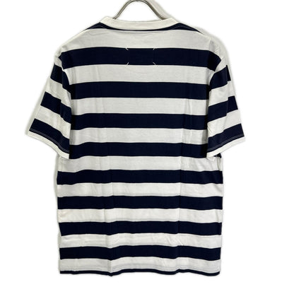 Maison Margiela 19SS S50GC0552 Striped White Navy T-Shirt Size L