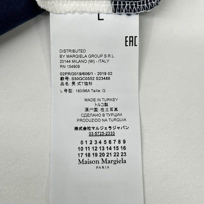 Maison Margiela 19SS S50GC0552 Striped White Navy T-Shirt Size L