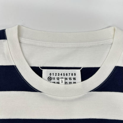 Maison Margiela 19SS S50GC0552 Striped White Navy T-Shirt Size L