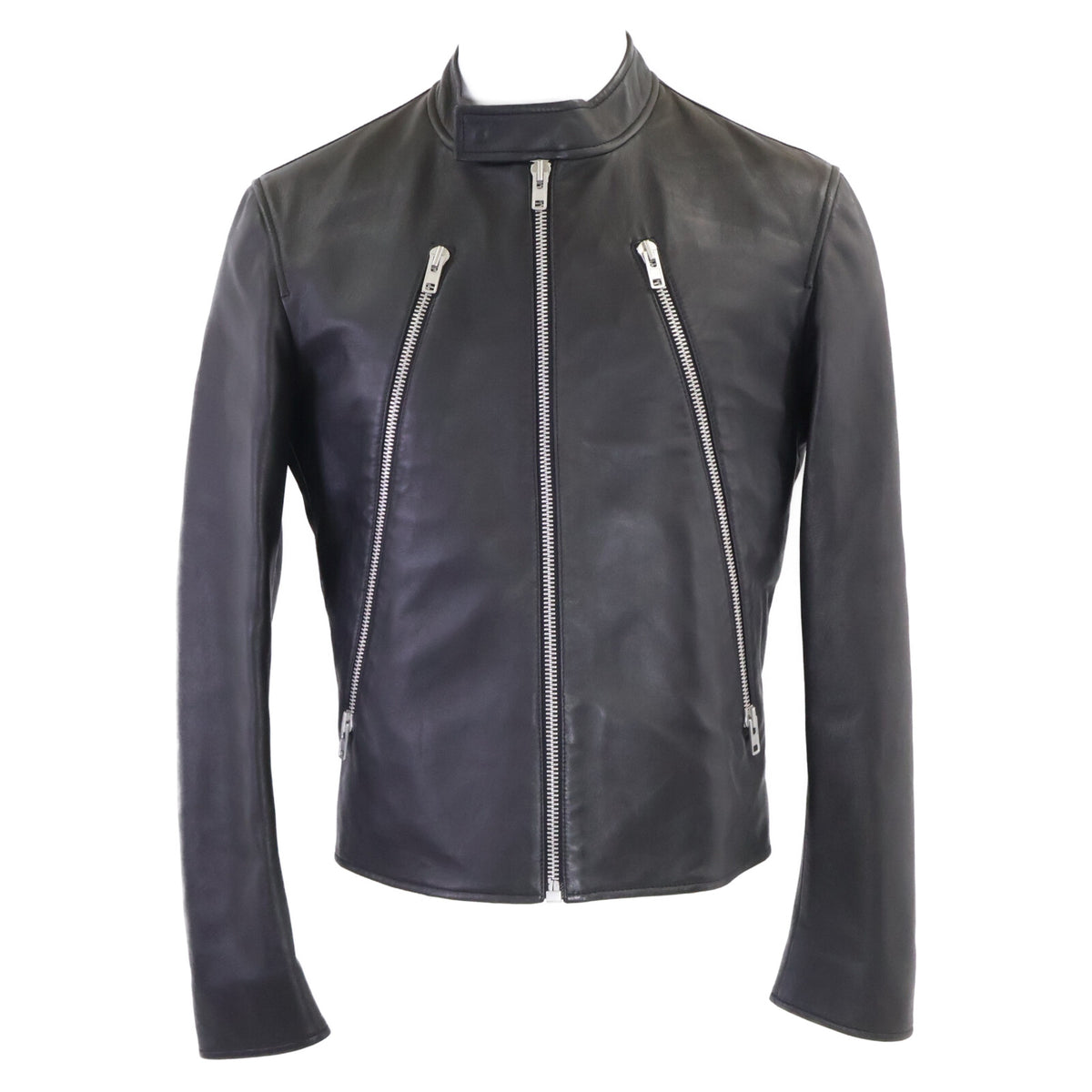 Maison Margiela S50AM0489 Lambskin 5-Zip Zip Jacket Size 46