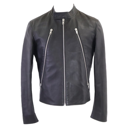 Maison Margiela S50AM0489 Lambskin 5-Zip Zip Jacket Size 46