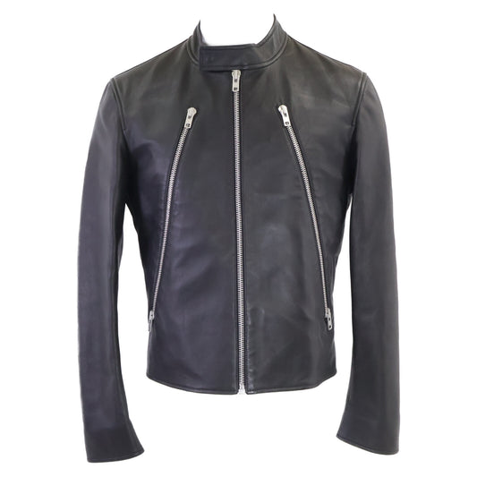 Maison Margiela S50AM0489 Lambskin 5-Zip Zip Jacket Size 46