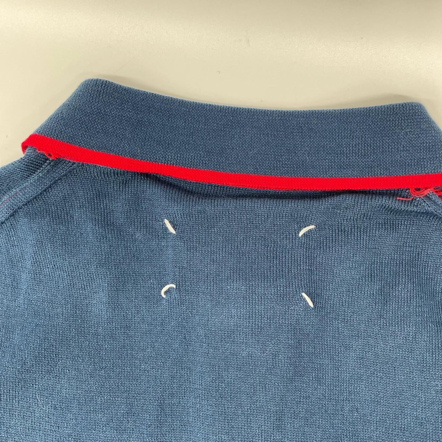 Maison Margiela 21SS S50HA0979 Cotton Knit Shirt Navy Polo Size M