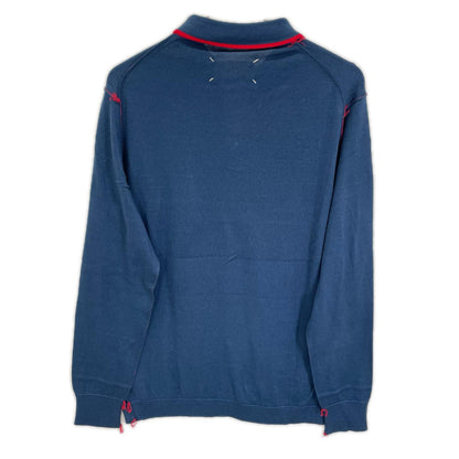 Maison Margiela 21SS S50HA0979 Cotton Knit Shirt Navy Polo Size M