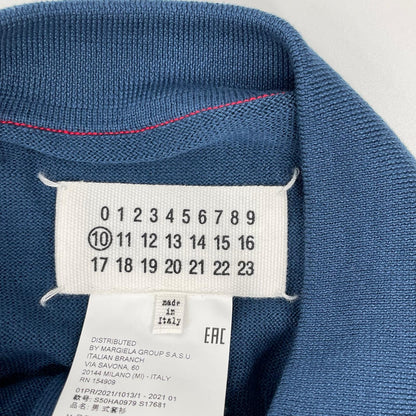 Maison Margiela 21SS S50HA0979 Cotton Knit Shirt Navy Polo Size M