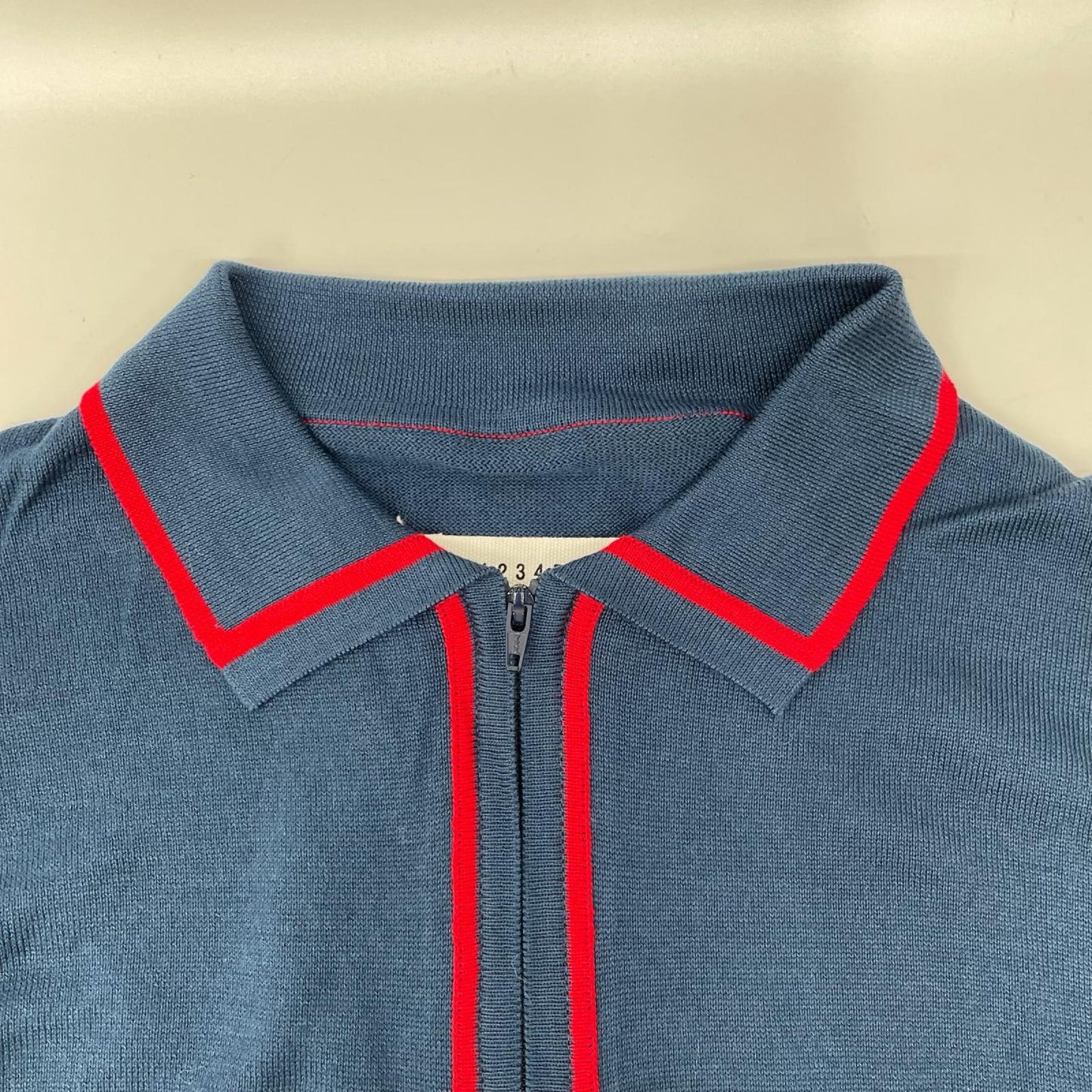 Maison Margiela 21SS S50HA0979 Cotton Knit Shirt Navy Polo Size M
