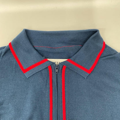 Maison Margiela 21SS S50HA0979 Cotton Knit Shirt Navy Polo Size M