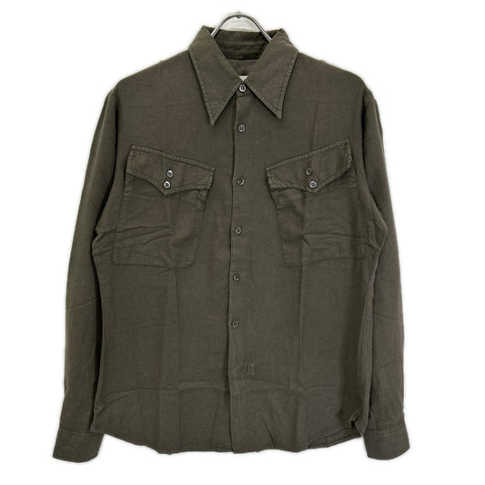 MARTIN MARGIELA 02AW Cotton Rayon Flap Shirt Khaki Size 1
